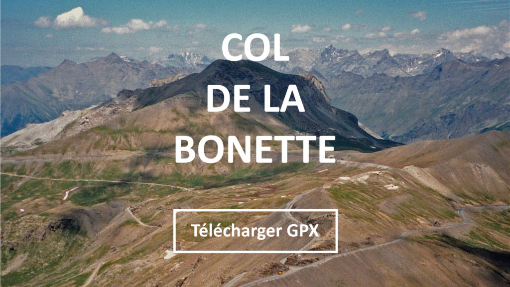 Col de la Bonette à vélo : Profil d'ascencion des 2 faces en GPX