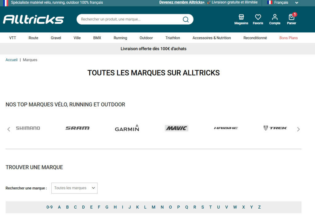 Liste des marques partenaires alltricks
